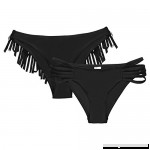 Reteron Women's Modern Strappy Tassel Side Bathing Suit Bottom 2 Pack Black6601 Black6802 B07NZZK5YB